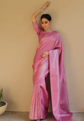 PINK BANARASI SILK SAREE